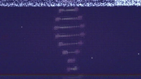Animation of dna over navy and purple digital space with glitch Stock Footage 330058145