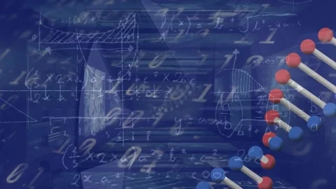 Animation of dna over navy background with diverse data and binary code Stock Footage 327445347