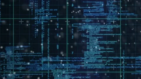 Animation of dna pack text on blue grid with dna helix over processing data, on 스톡 동영상 165161912