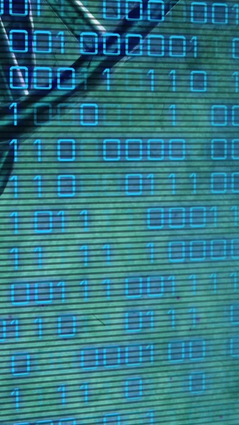 Animation of dna rotating over binary code on green background Stock Footage 324022819