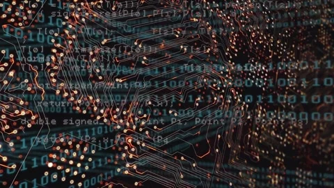 Animation of dna strand and binary system data processing Stock Footage 331202867