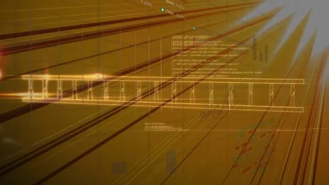 Animation of dna strand and data processing on orange background Stock Footage 170561290