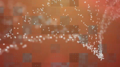 Animation of dna strand and data processing over orange background Stock Footage 257872446