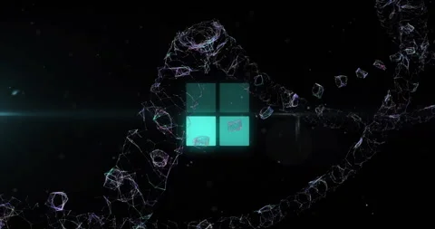 Animation of dna strand and data processing Stock Footage 310529958