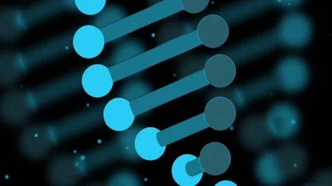 Animation of dna strand and data processing over black background Stock Footage 312389352