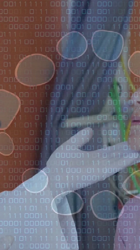 Animation of dna strand and data processing over diverse doctor and patient at 스톡 동영상 319067339