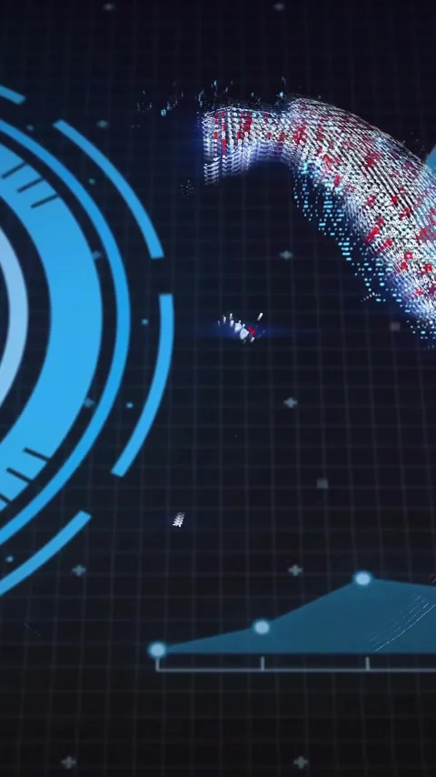 Animation of DNA strand and data visualization in futuristic digital interface Stock-Footage 319727869
