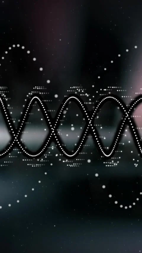 Animation of dna strand and data processing on black background Stock Footage 341659904