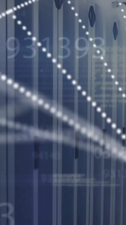 Animation of dna strand and data processing over server room Stock Footage 342707887