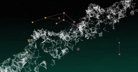Animation of dna strand and digital data processing with connections over black Stock Footage 310487444