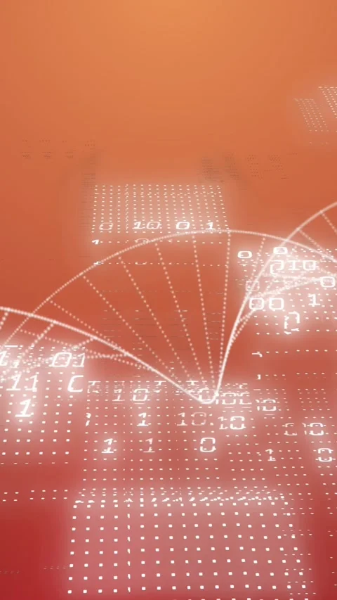 Animation of dna strand, binary coding and data processing Stock Footage 321513330