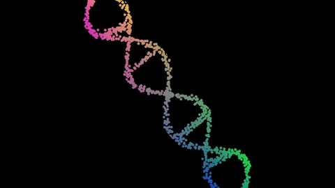 Animation of dna strand on black background. Science and digital interface .. Stock Footage 309845594