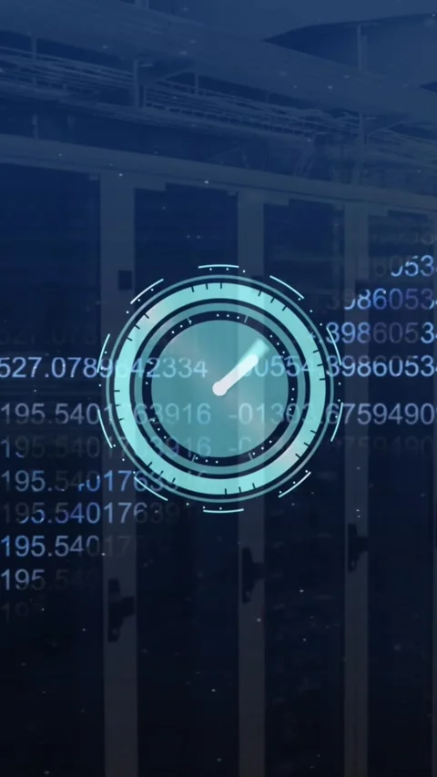 Animation of dna strand, clock and data processing over computer servers Stock Footage 321111219