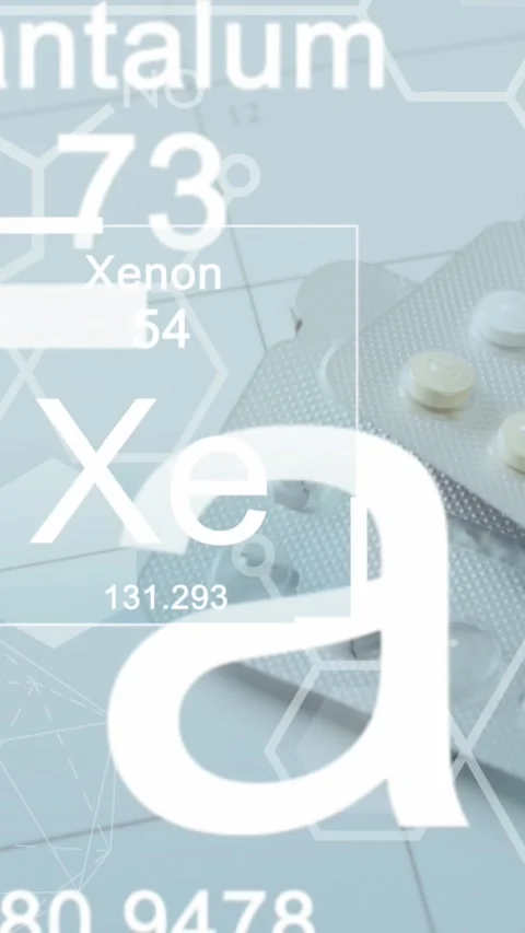 Animation of dna strand diagrams with data processing over pills Stock Footage 323897561