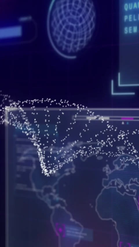 Animation of dna strand over data processing on black background Stock Footage 323911083