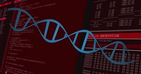 Animation of dna strand over data processing Stock Footage 325962106