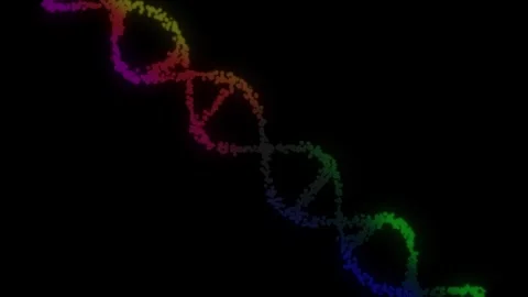 Animation of dna strand over moving molecules. Technology, science and digi.. Stock Footage 309845595