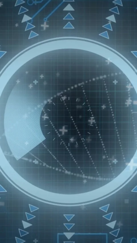 Animation of dna strand over scope scanning and data processing Stock Footage 343995525