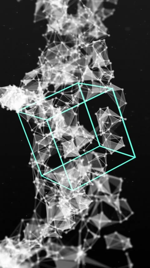 Animation of dna strand over white square Stock Footage 320444071