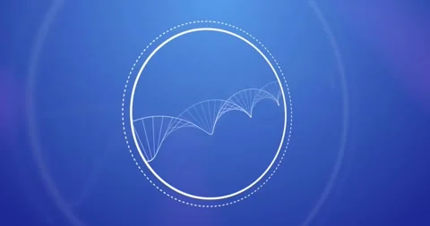 Animation of dna strand over white circles Stock Footage 328150725