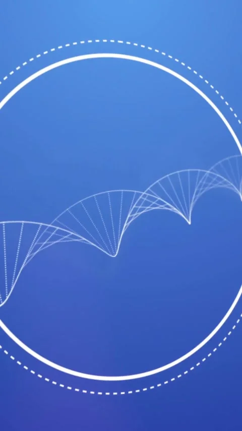 Animation of dna strand over white circles Stock Footage 343888331