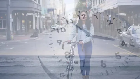 Animation of dna strand spinning and data processing over strong man exercising Stock Footage 329032866