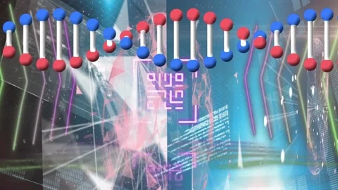 Animation of dna strand,qr code and data... | Stock Video | Pond5