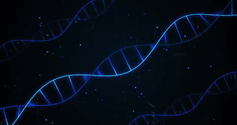 Animation of dna strands and binary coding digital data processing Stock Footage 310032580