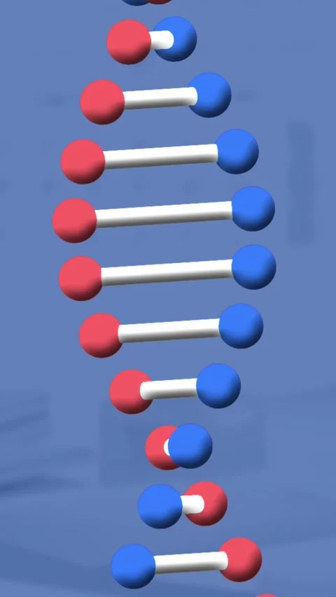 Animation of dna structure spinning against empty office Stock Footage 343779481