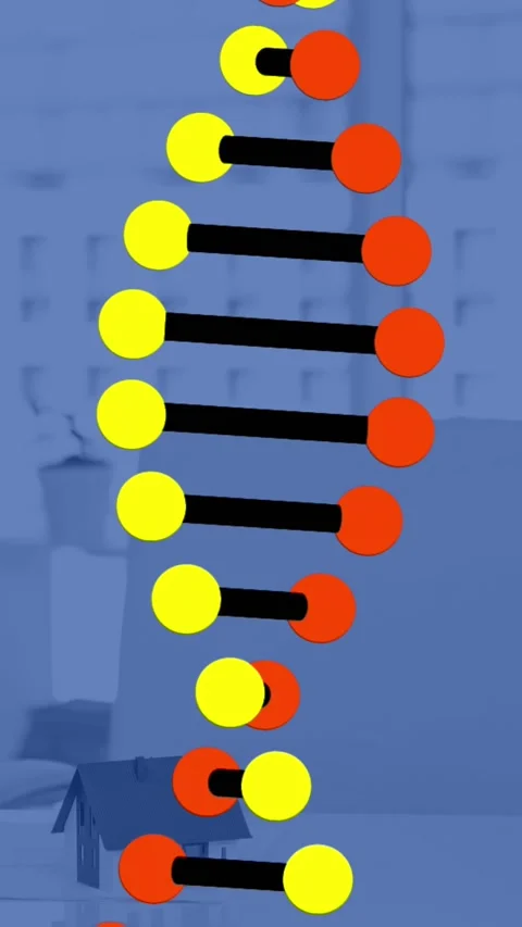 Animation of dna structure spinning against empty office Stock Footage 344745571