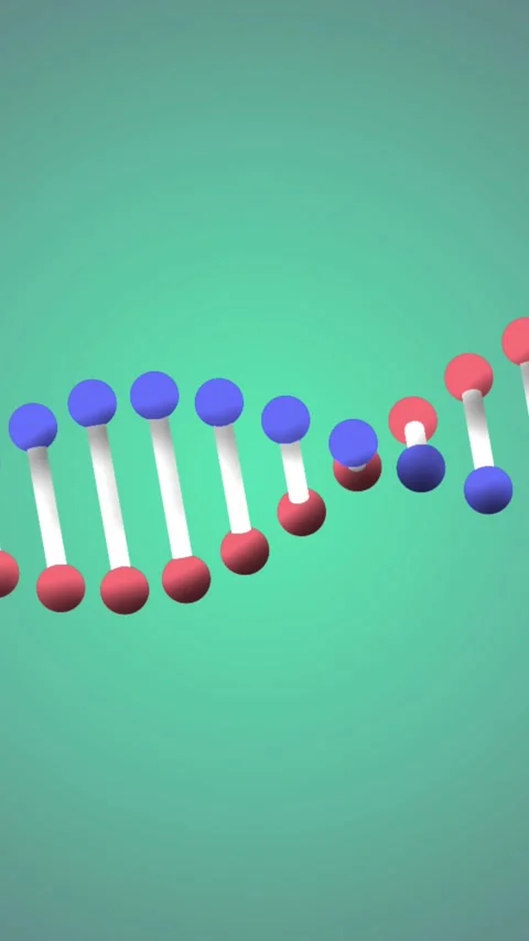 Animation of dna structure spinning against purple gradient background Stock Footage 344765935