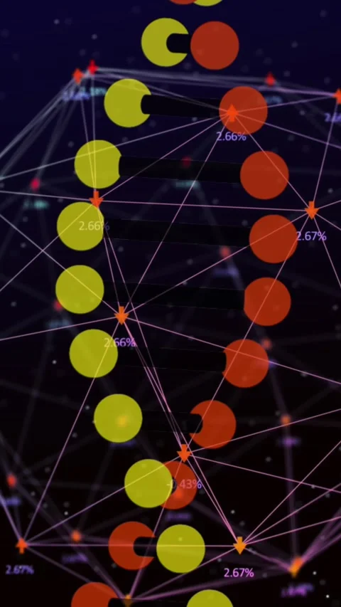 Animation of dna structure spinning over globe of network of connections against Stock Footage 341991611