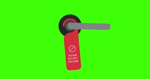 Animation do not disturb hanging door chroma key green screen repeat Vídeo Stock 335256808