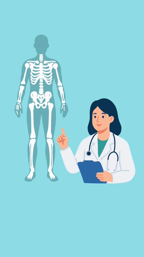 Animation of doctor consultation on human skeleton anatomy Stock Footage 340956085