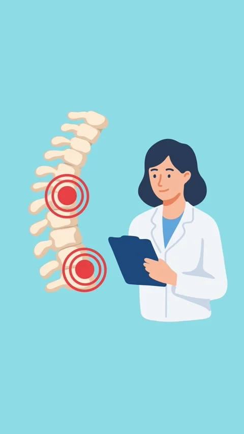 Animation of doctor diagnosing spinal disorders using X-ray Stock Footage 340955987