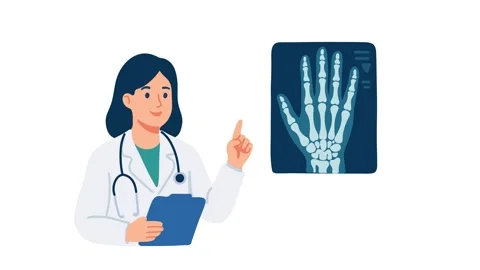 Animation doctor explaining hand x ray examination Stock Footage 340825898