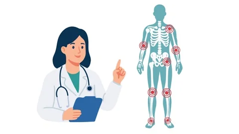 Animation doctor explaining human skeletal system 스톡 동영상 340826003