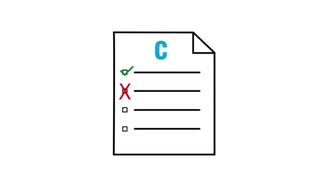 Animation of a document checklist being filled and graded with marks Stock Footage 340523137