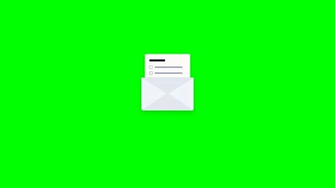 Animation of Document Receiving Approval Stamp in Envelope 库存影片 347034085