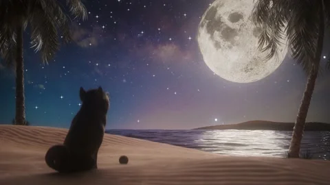 Animation dog moon Stock-Footage 231450715
