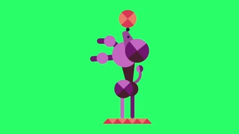 Animation dog show circus object on green screen. Stock Footage 277239416