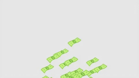 Animation of dollars flying Stockbeeldmateriaal 150578424