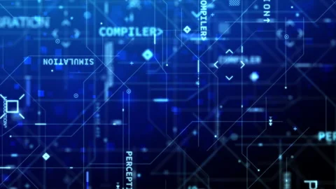 Animation of dot and line node connection with AI words 動画素材 335364981