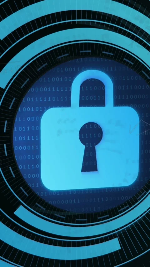 Animation of dots around padlock in circles over mathematical equation against Stock Footage 343955896