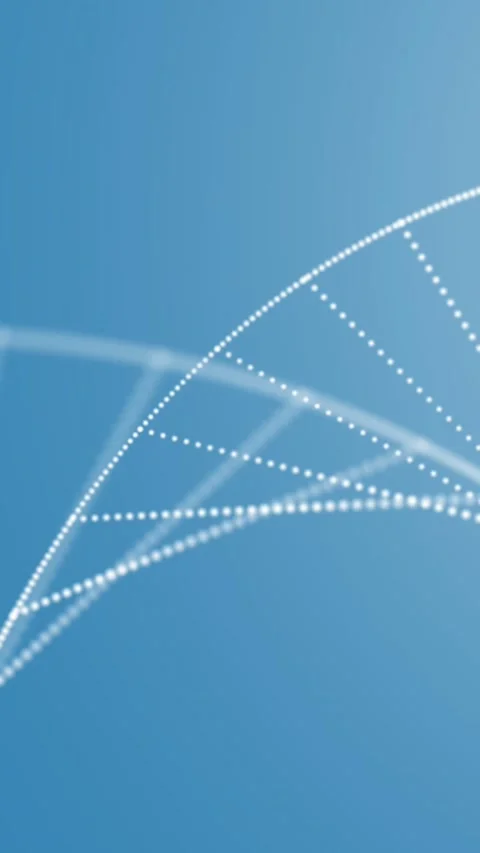 Animation of dots forming dna helix against blue background Stock Footage 344557135