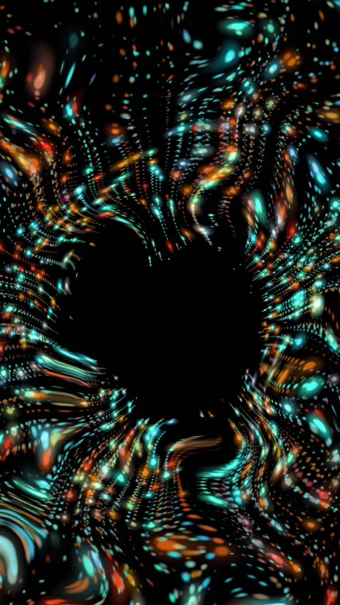 Animation of dots forming dynamic wave pattern against black background Video stock 321039493