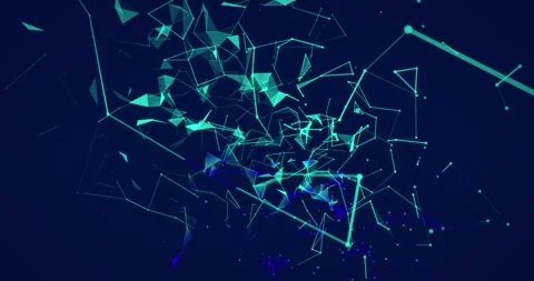 Animation of dots interconnecting with lines and forming triangle shapes over Stock Footage 330399692