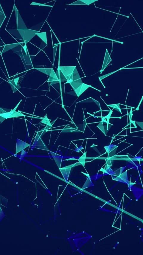 Animation of dots interconnecting with lines and forming triangle shapes over Stock Footage 344369447