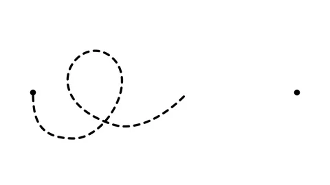 Animation of a dotted line path from left to right point. Concept of moveme.. Stock Footage 310094469