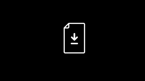 Animation of a download document sign. Simple icon on a transparent backgroun Stock Footage 262848534